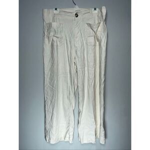 Maeve The Colette high-rise, cropped, wide-leg linen blend pants size 34